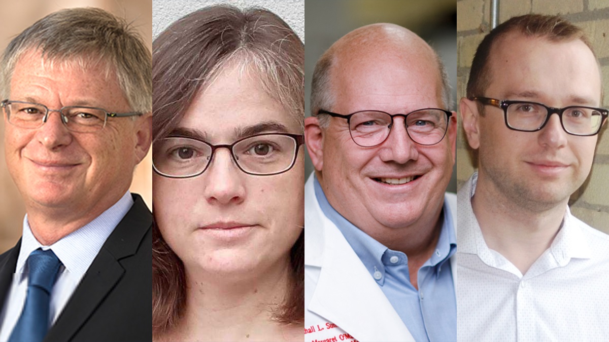 A grid of professional headshots featuring the images of Dr. Marshall Summar, Dr. Ellen Thomas, Dr. Stephen Kingsmore, and Dr. Pawel Buczkowicz.