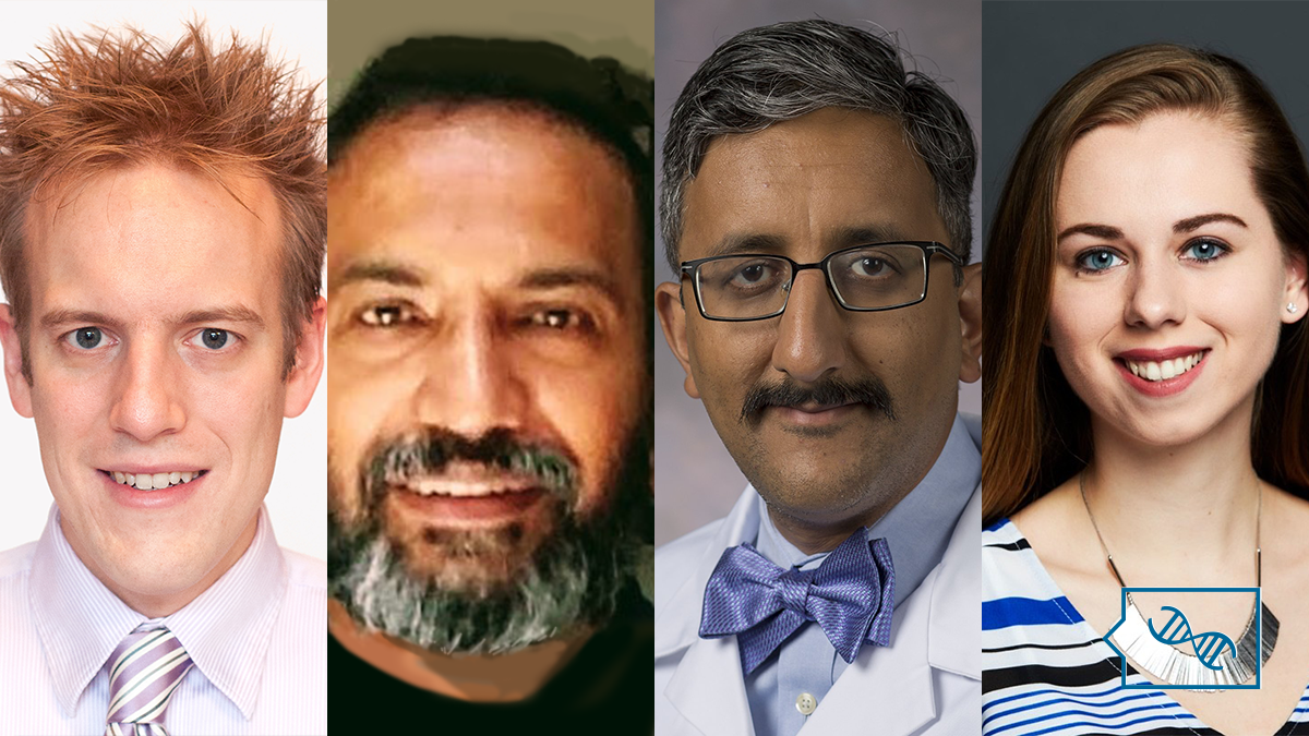 A grid of four professional headshots featuring the images (from left to right) of Dr. Ian Campbell, Dr. Ajith Kumar, Dr. Bimal Chaudhari, and Kira Dineen.