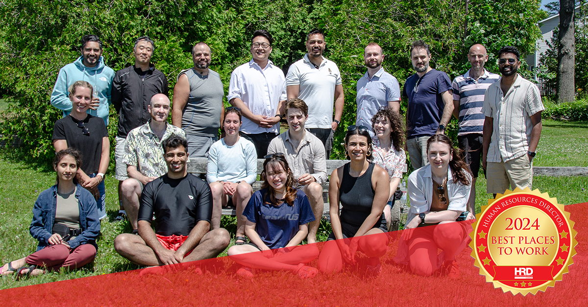 A team photograph of the PhenoTips team at their 2023 summer retreat. Top row from left to right: Joel Looyis, Joon Seo An, Terry Bettencourt, Chris Jiang, Karan Waraich, Dr. Pawel Buczkowicz, Sebastian Stanisor, Camillo Tullio, and Anish Johnston. Middle row from left to right: Claire Haines, John Q. Miller, Krista Pace, Charles Keenan, and Michael Berger. Front row left to right: Tara Jorjani, Joel John, Leong Wen Ting, Sonakshi Bhattacharya, and Alina Gvozdik.